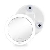 Miroir cosmétique EMKE avec éclairage, grossissement 5x/7x, blanc, avec ventouse, portable, Ø165 mm